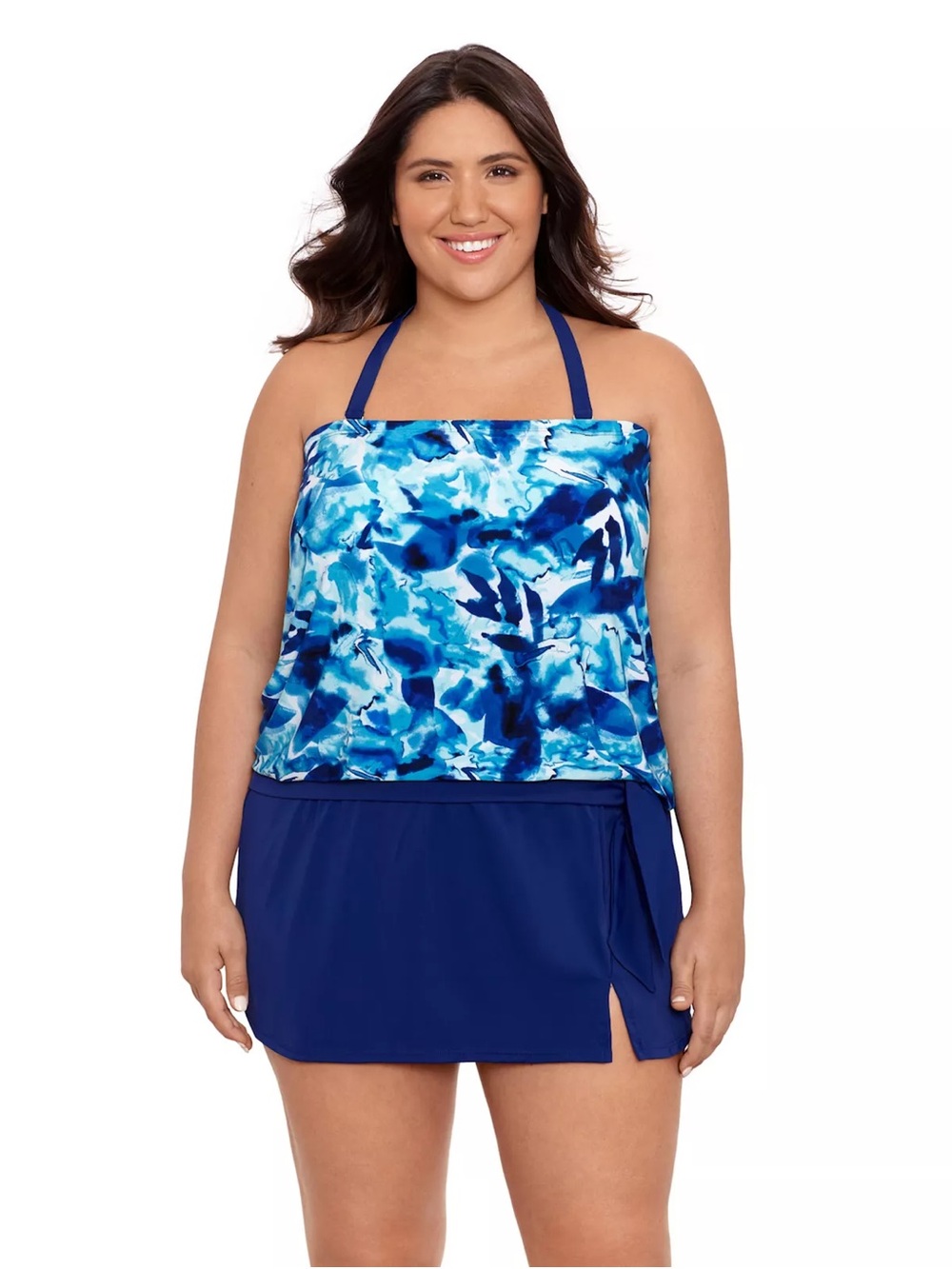Bal Harbour Blue Printed Tankini size 2X